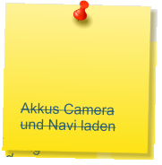 Akkus Camera und Navi laden