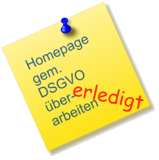 Homepage gem. DSGVO ber- arbeiten   erledigt